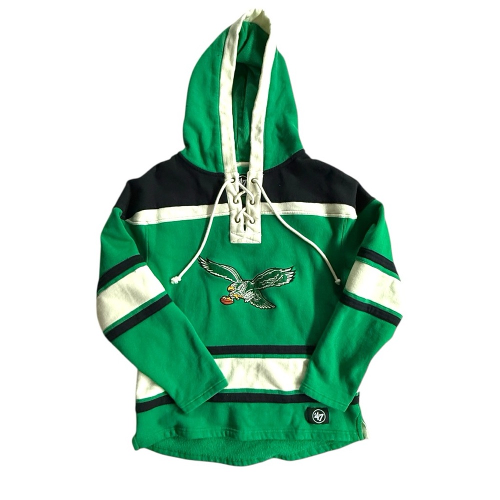 Green (Kelly) Philadelphia Eagles ’47 Brand Lacer Hoodie – Men’s Medium